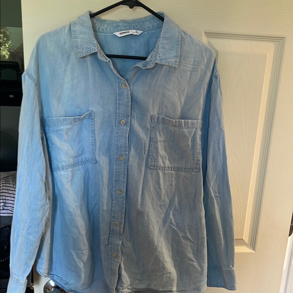 Sonoma Blue Button Down Shirt Classic Casual Top